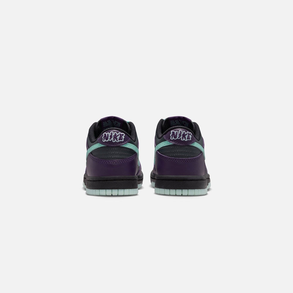 Dunk Low Grade School Lifestyle Shoe - Dark Smoke Grey/Grand Purple/Black/Artisan Teal