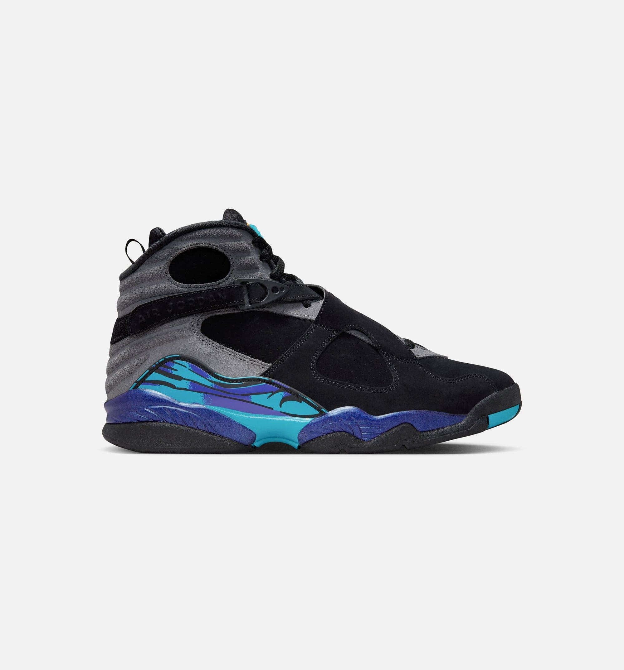 Air Jordan 8 Retro Aqua Mens Lifestyle Shoe - Black/Multi Color/Bright Concord/Multi Color