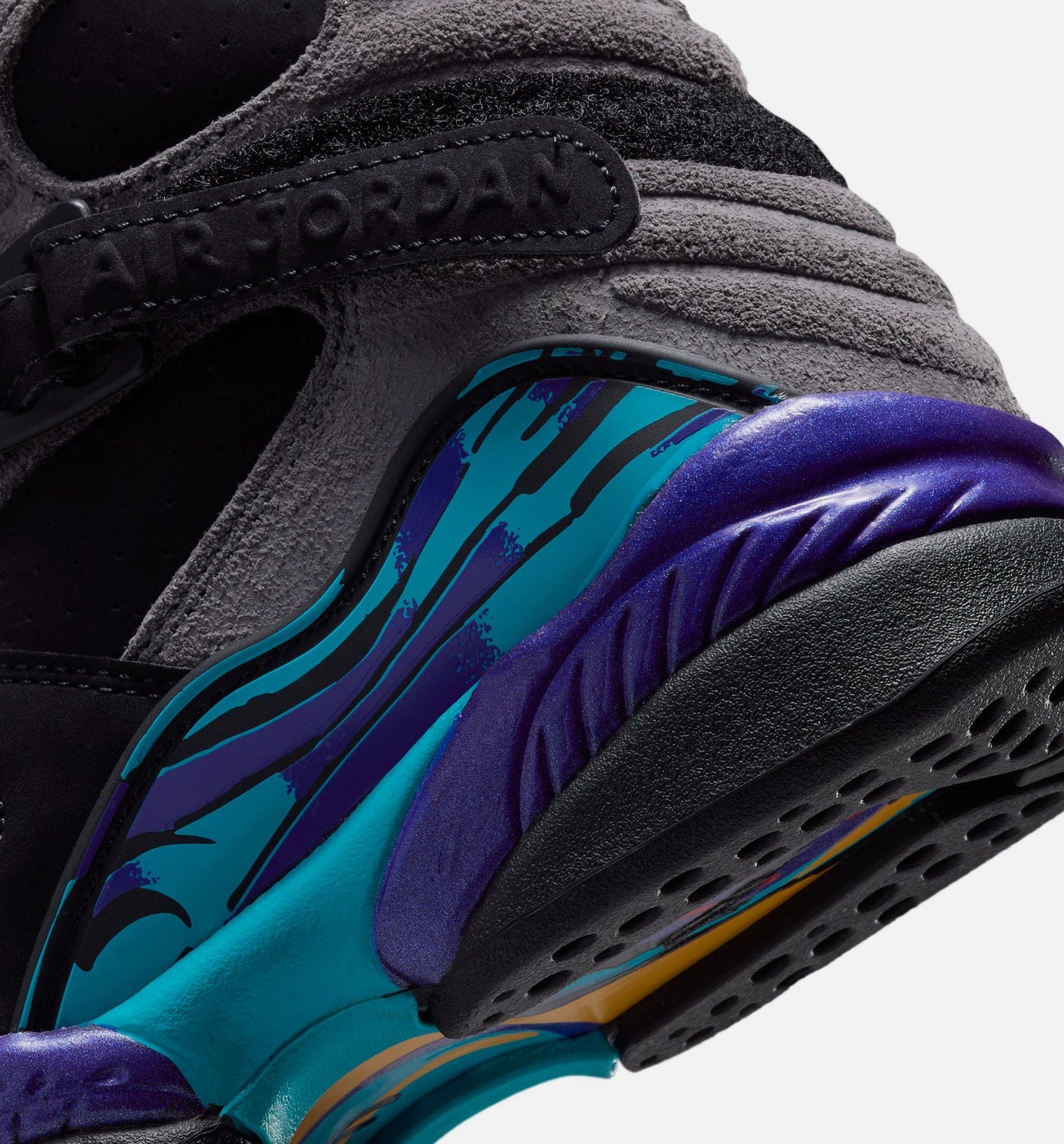 Air Jordan 8 Retro Aqua Grade School Lifestyle Shoe - Black/Multi Color/Bright Concord/Multi Color