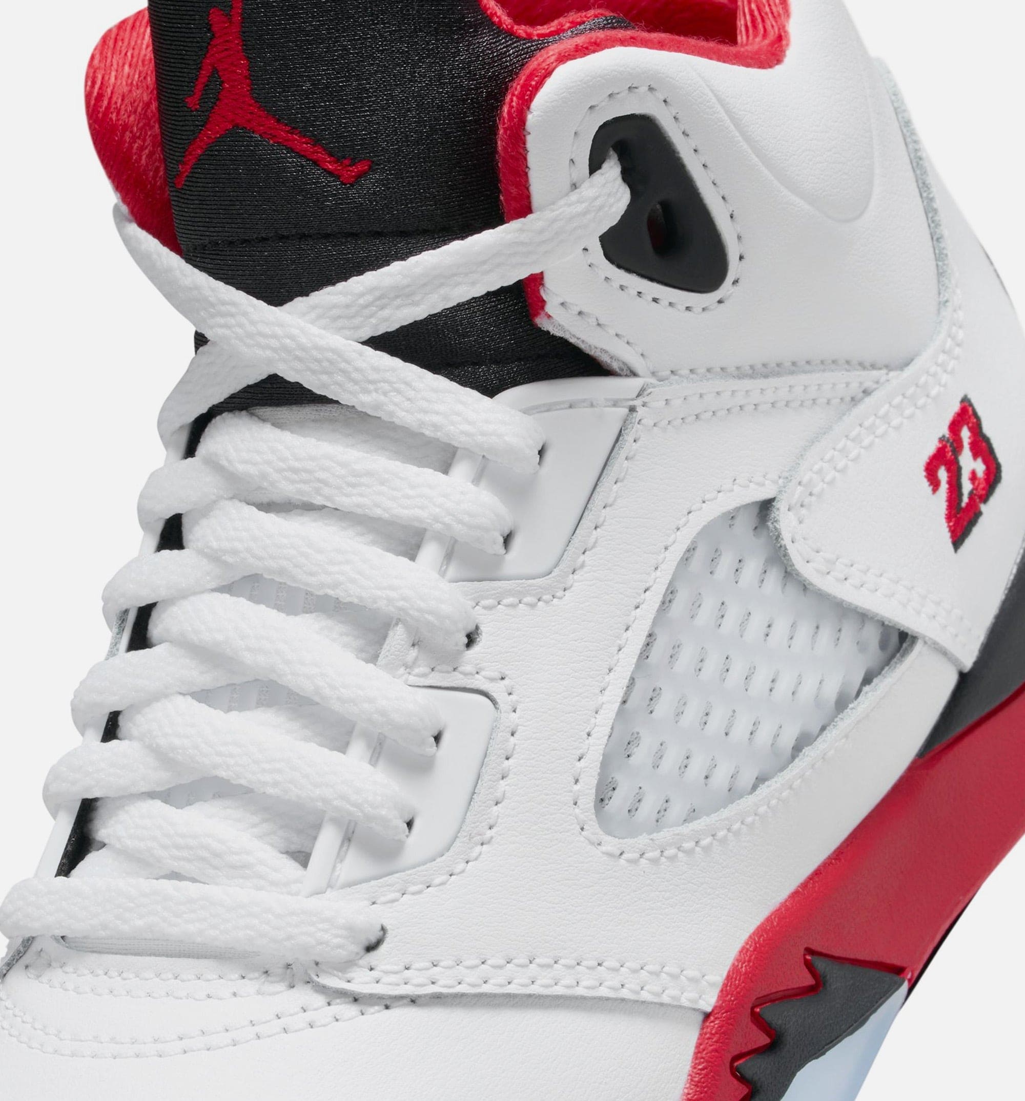 Air Jordan 5 Retro Fire Red Preschool Lifestyle Shoe - White/Fire Red/Black